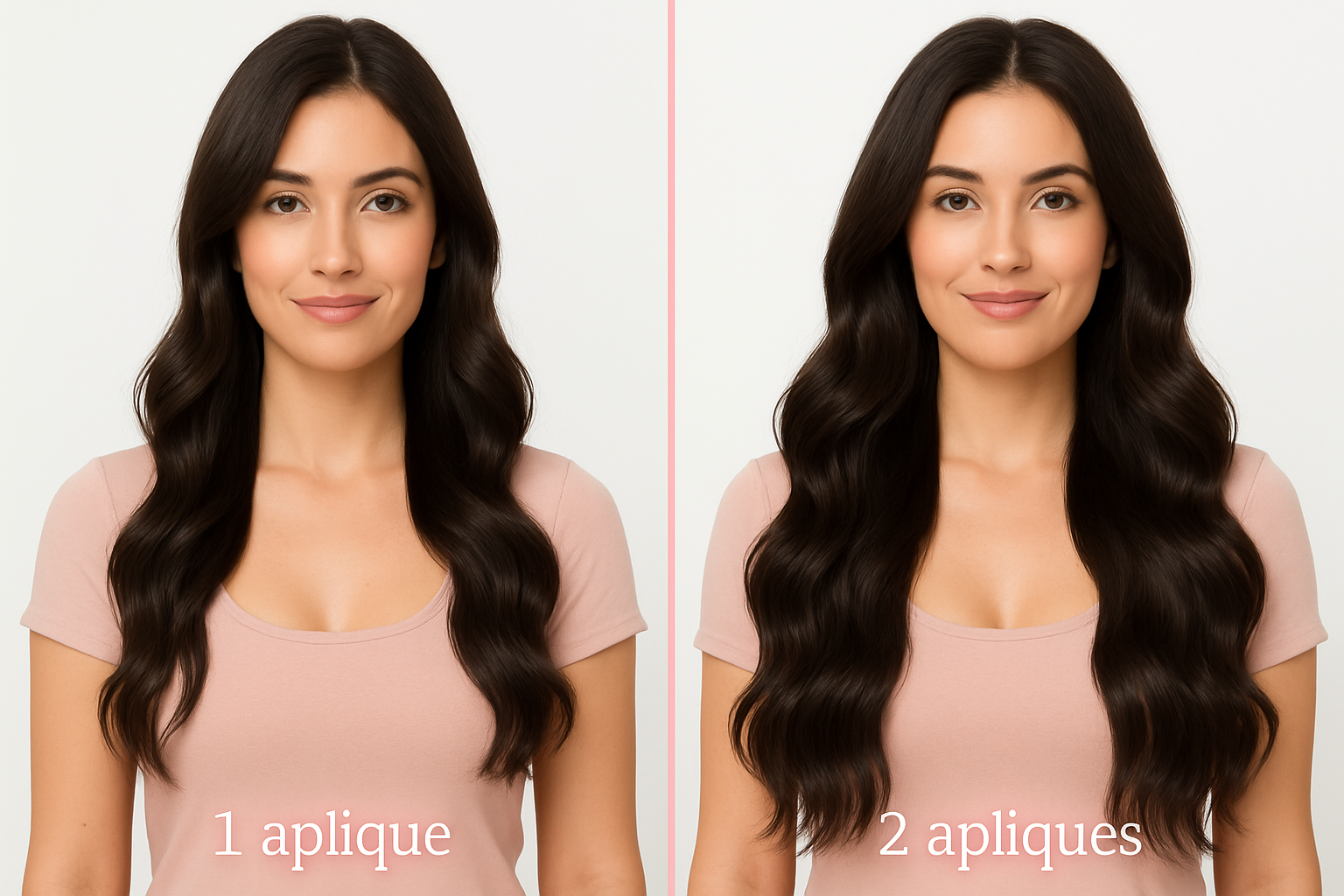 Comparação de volume: 1 aplique versus 2 apliques