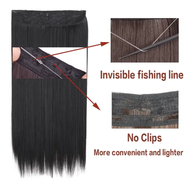 Aplique de Cabelo Fio Invisível Premium - Loiro Mel com Loiro Claro - Imagem 6