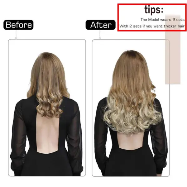 Aplique de Cabelo Fio Invisível Premium - Loiro Mel com Loiro Claro - Imagem 4